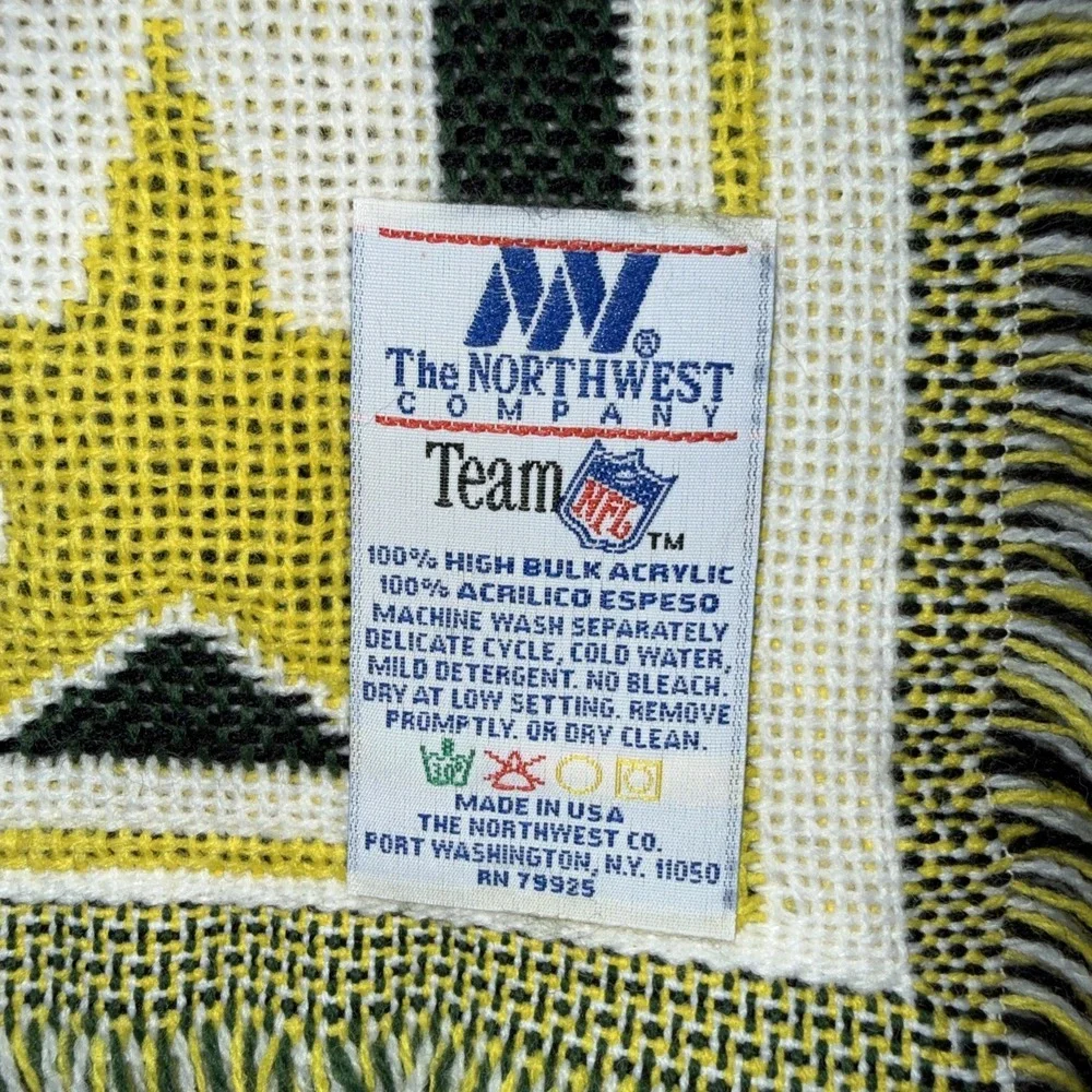Vintage Green Bay Packers 1997 Super Bowl Champions Throw Blanket Green VTG 90s